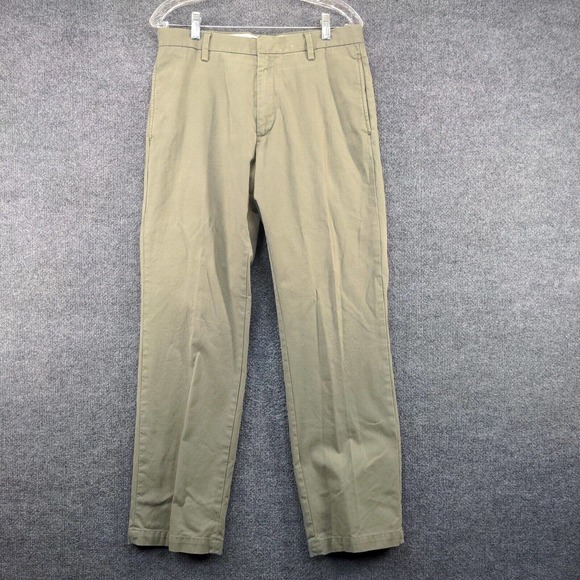 Banana Republic Men's Gavin Chino Pants Green 32x32 Flat Front Regular Straight - Picture 2 of 12